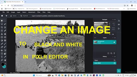 Change an image to black and white in Pixlr Editor