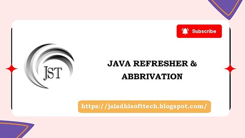 Java Refresher (Java Introductions)