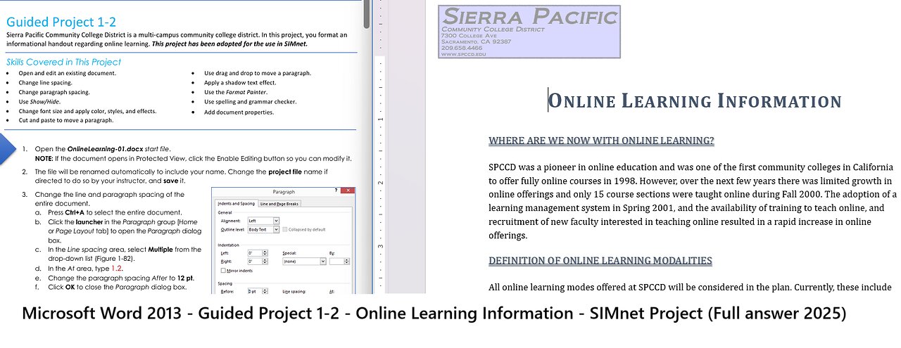 USING MICROSOFT WORD 2023 - Guided Project 1-2 - Learning Online Information (Update 2025)