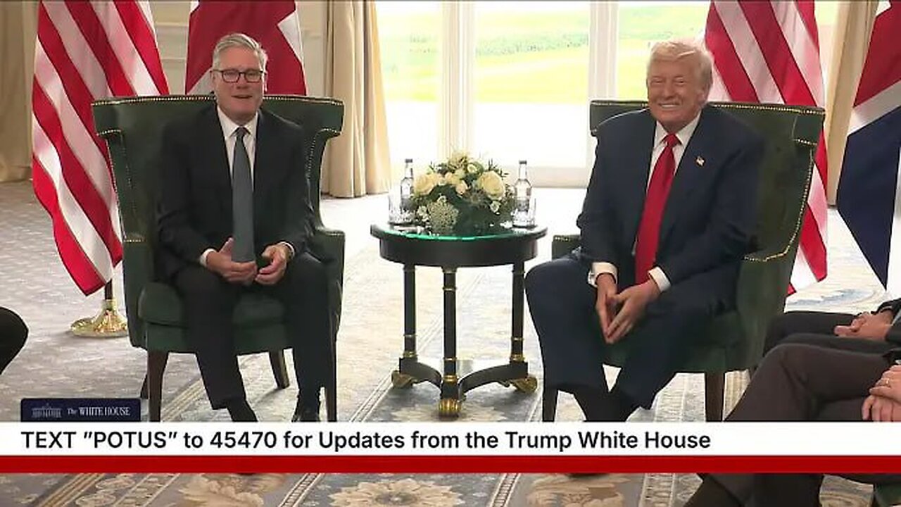 Trump Participates in a Bilateral Meeting with the Prime Minister of the UK