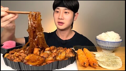 Soy sauce stewed chicken, fried shrimp dumplings