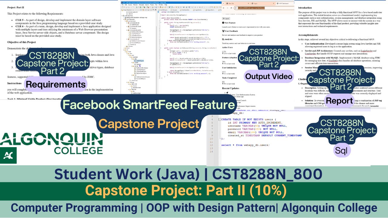 Student Work(Java)|24F_CST8288N_800 OOP with Design Patterns Capstone Project:Part II(10%)Work Video