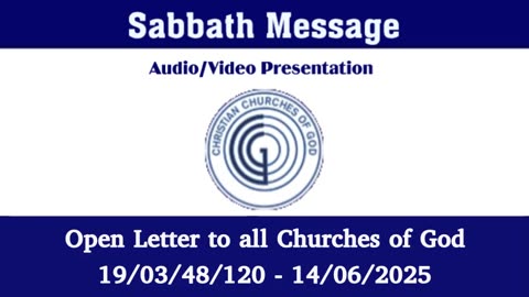 Sabbath Message B (Audio) for 19/03/28/120 - 14/06/2025