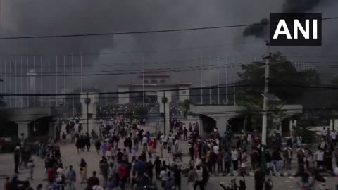 Protesters set parliament building on fire in Kathmandu, Nepal; Prime Minister resigns