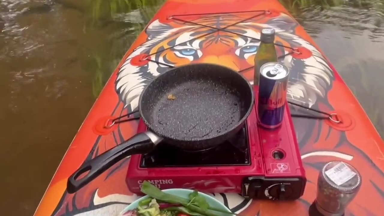 Grilling Steak on a Paddle Board