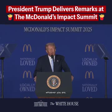 🍟POTUS' opening remarks at the McDonalds Impact Summit.