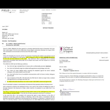 BREAKING NEWS: This is what led to the cancellation of my Alberta Medical License in 2019.