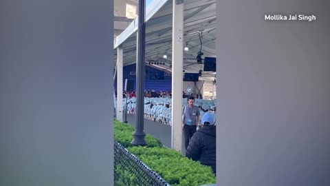 Columbia University president booed with 'Free Mahmoud' chants