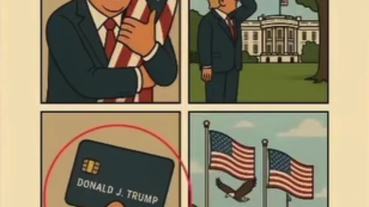 Q Trump Flying Old Glory - Old Glory Bank