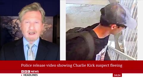 Police release video showing Charlie Kirk shooting suspect fleeing scene _ BBC News
