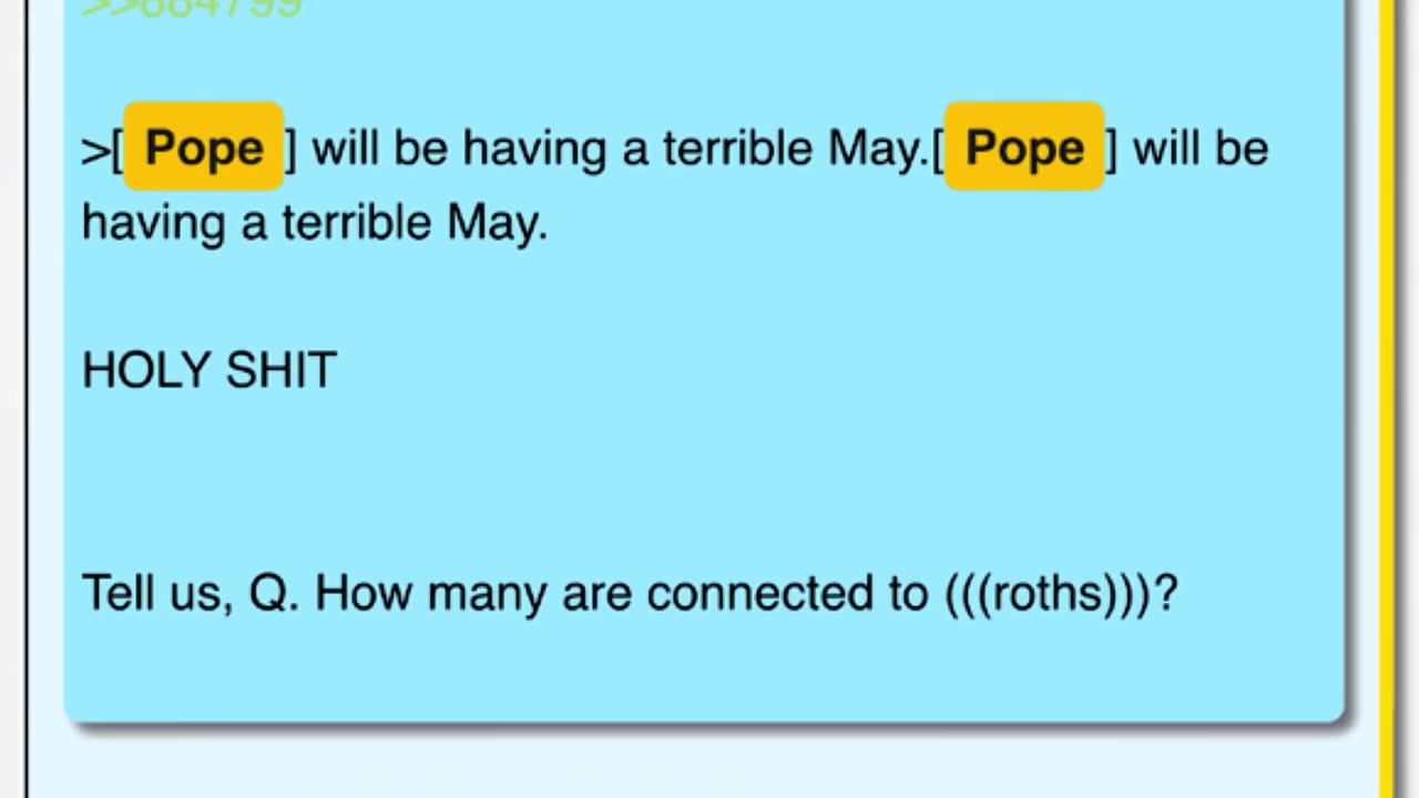 Q Post Repost: 191-997-998-1950-3709-1021-1954-2619 Pope Francis