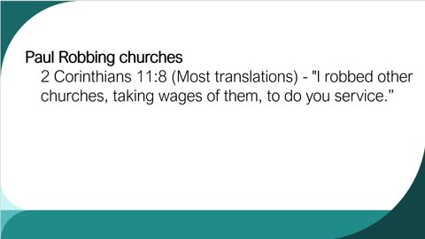 Why is St Paul robbing churches?