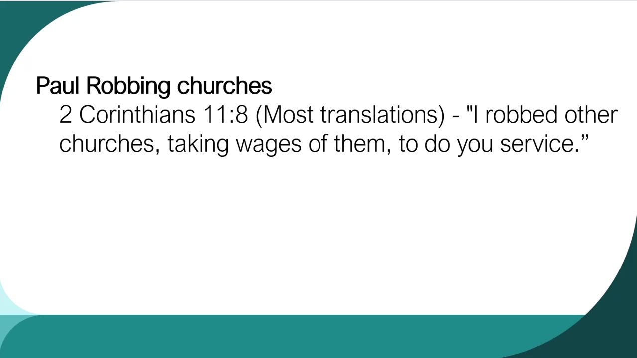 Why is St Paul robbing churches?