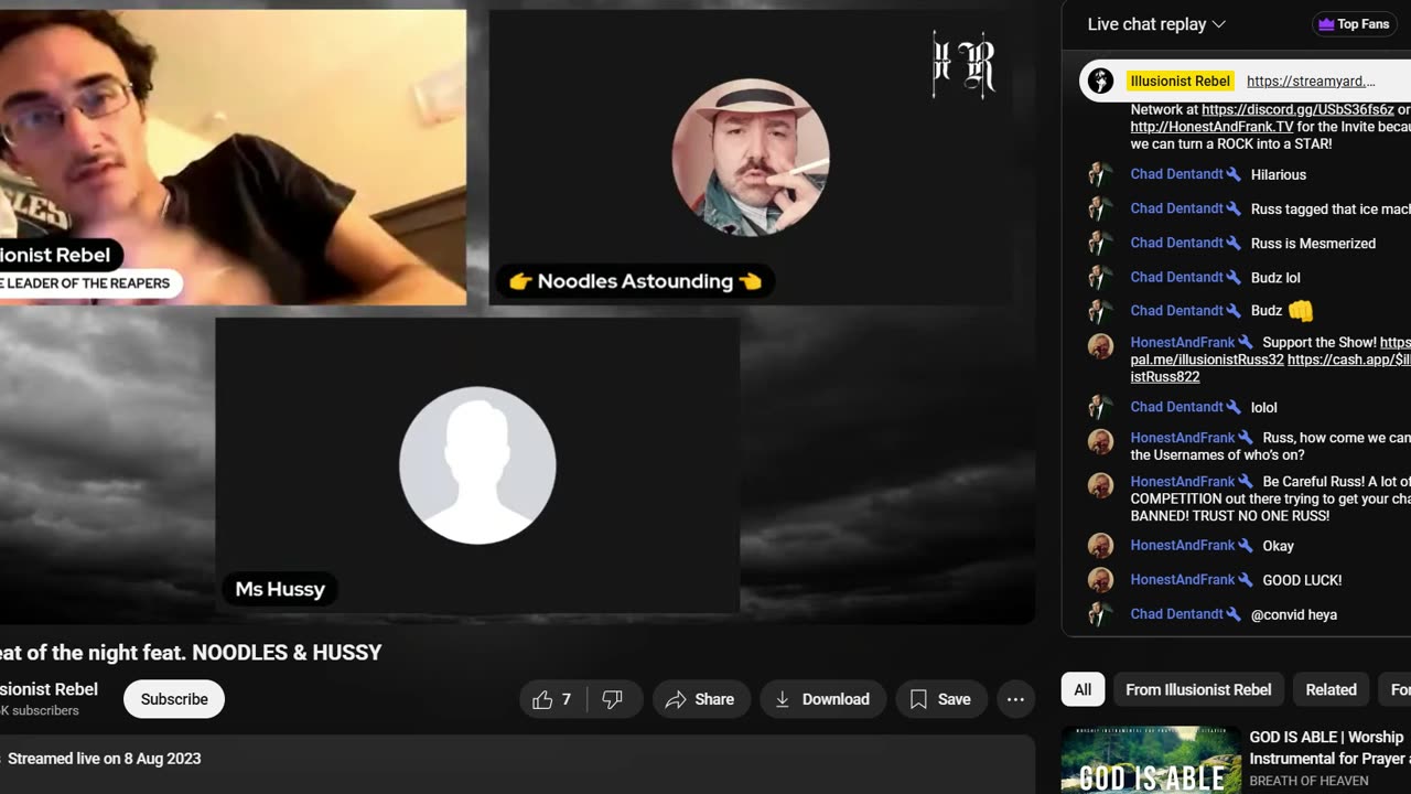 IR Aug 9, 2023 'Noodles & Hussy on panel'