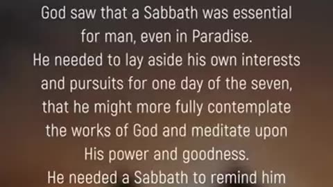 Remember the Sabbath