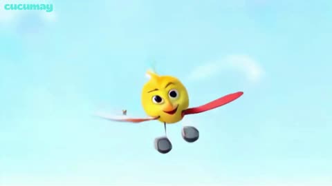 A small cheerful bird flapping its wings fast