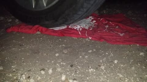 T-Shirt Run Over on Gravel
