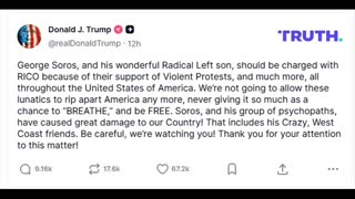 TRUMP CALLS FOR SOROS & SON TO BE ARRESTED