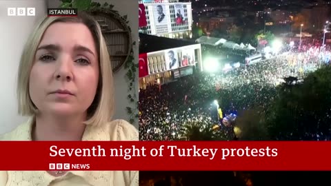 Thousands turn out for Turkeys seventh night of protests after more than 1400 arrests BBC News_