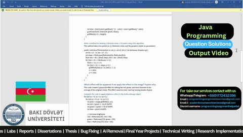 Student Work (Assignment) | JAVA Graphics Questions And Solutions | Baku State University
