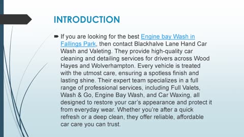 Best Engine bay Wash in Fallings Park