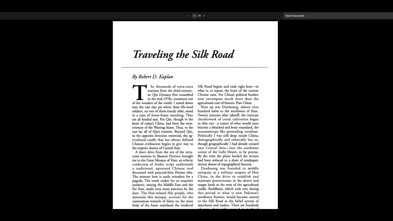 Traveling the Silk Road - Robert D. Kaplan