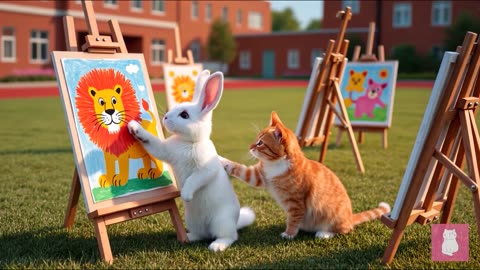 Mama Cat Trims Fur on the Farm and Makes Tiger Hat For Kittens At Home