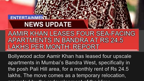Aamir Khan Leases Four Seafacing Apartments in Ba