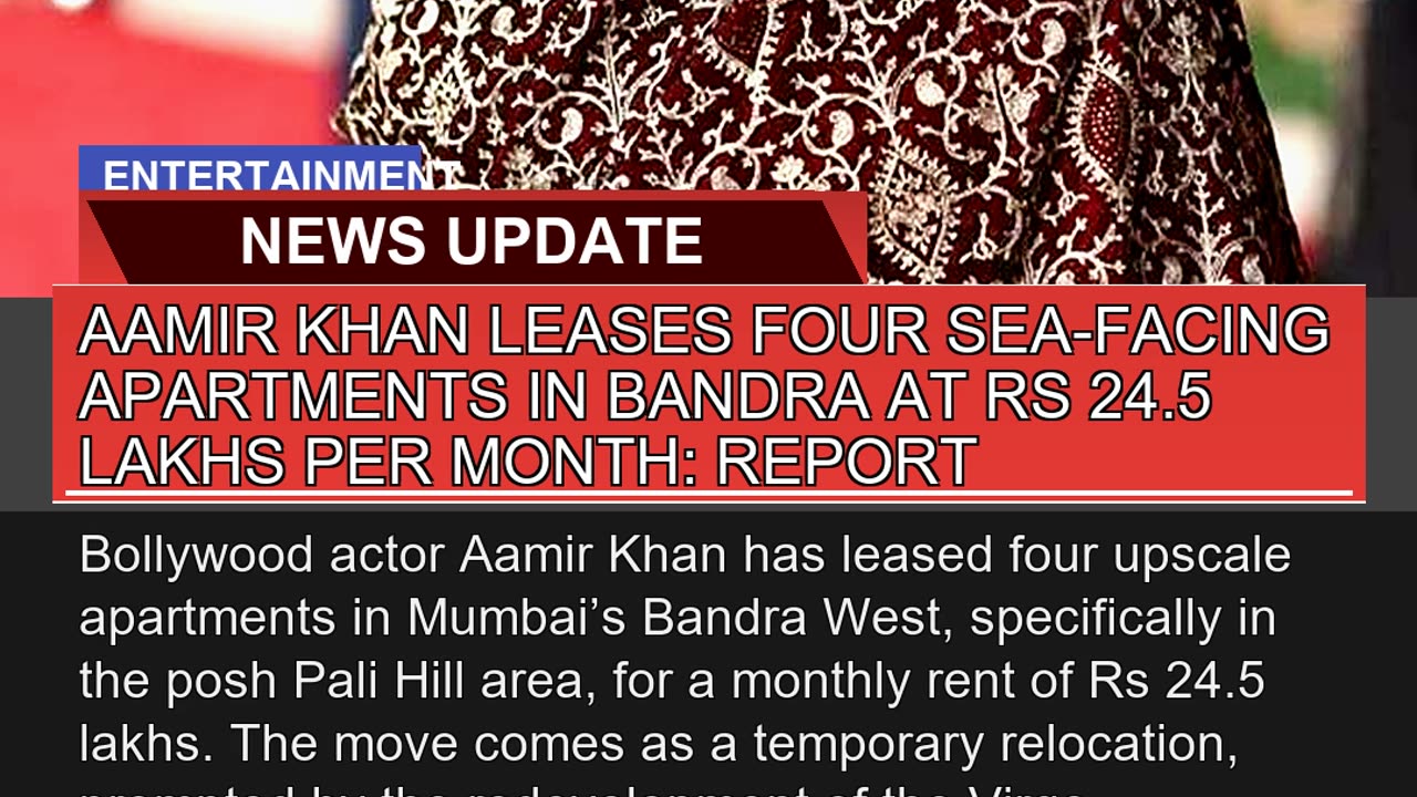 Aamir Khan Leases Four Seafacing Apartments in Ba