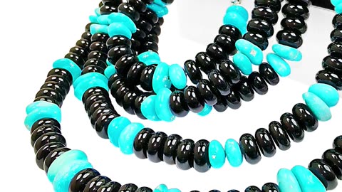 GN-20250314-04 Obsidian S925 silver and Sterling treatment Turquoise