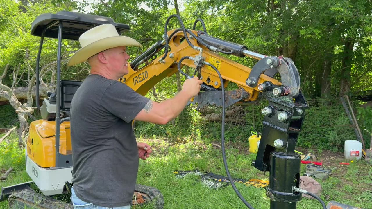 Digging Post Holes with a mini excavator