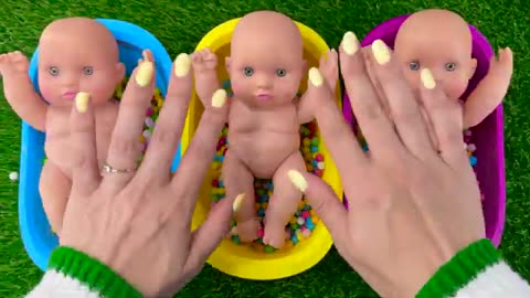 4 Minutes Satisfying Video | Mixing Funny Candy ASMR & Make Up in 3 Bathtubs with Magic M&M's Slime