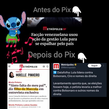OS COMUNISTAS DO 👉 @Metropoles : O ANTES E O DEPOIS DO PIX