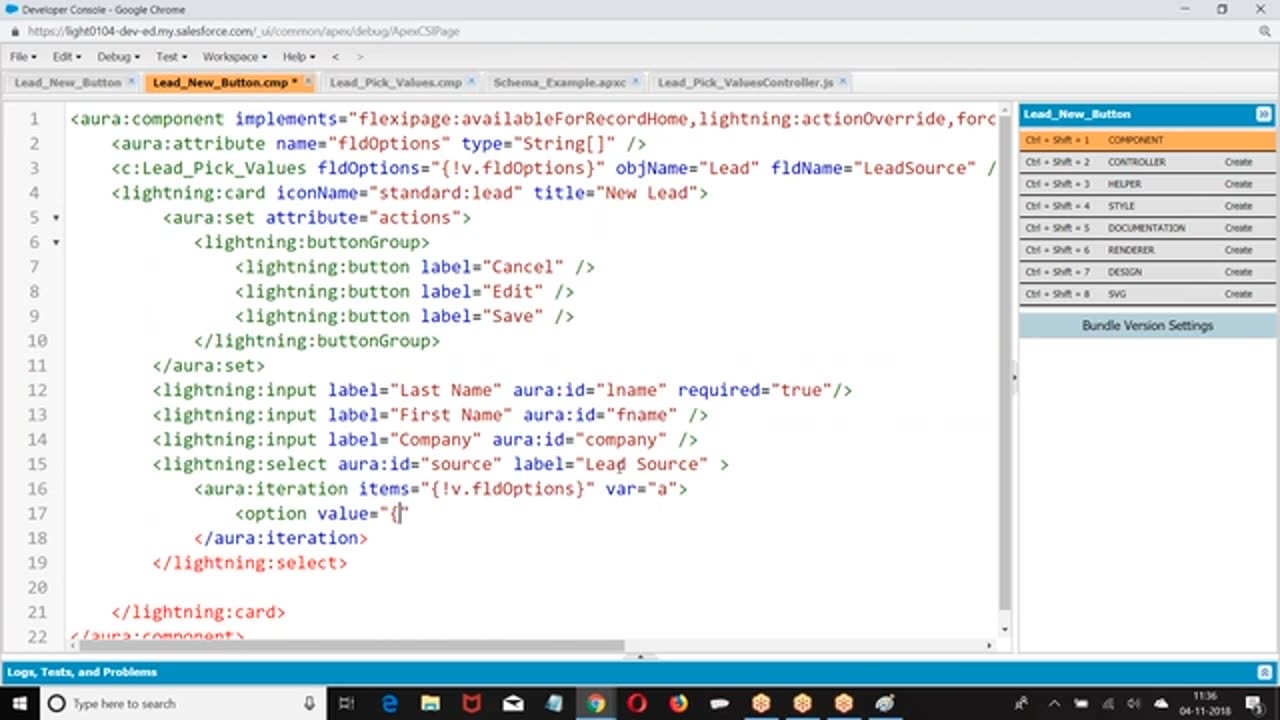 Salesforce Aura Components Video-Session-12.Overriding Standard Buttons