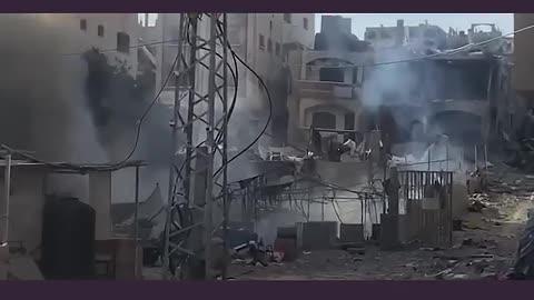 Fire breaks out at al-Awda Hospital’s medical supplies depot following attack by Israeli forces