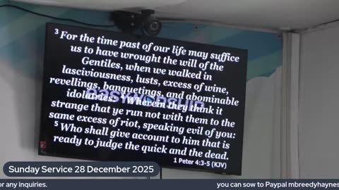 Sunday Service 28 December 2025