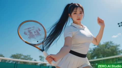 Cute Female Tennis Players Practicing in Miniskirts
