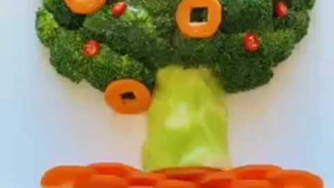 🎄 Veggie Tree Platter for Festivals! | Healthy Broccoli Salad for Lunar New Year 🥦🥕✨