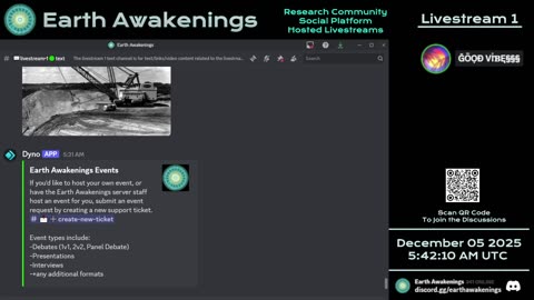 Earth Awakenings - Livestream 1 - #4188 - Live on Rumble/Youtube/X-Twitter/Twitch