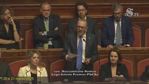 🔴 Sen. Massimiliano Romeo in dichiarazione di Voto della Lega sulla risoluzione della maggioranza.