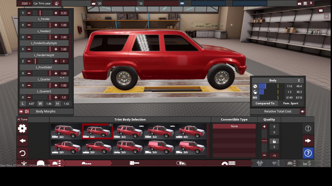 Bilding new SUV in Automation