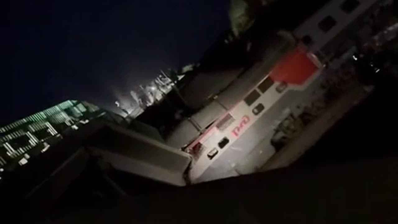 Russian Train Jumps the Tracks and Takes Out Highway Bridge in Belgorod