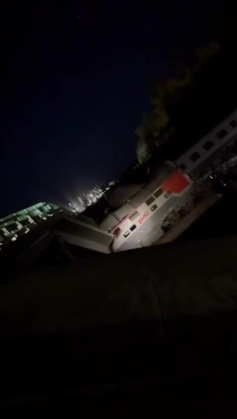 Russian Train Jumps the Tracks and Takes Out Highway Bridge in Belgorod