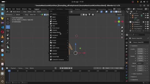 colocando Model sheet em Blender