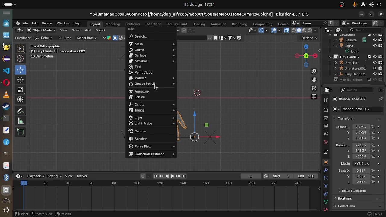 colocando Model sheet em Blender