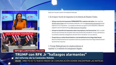 EN VIVO Y EN ESPAÑOL, TRUMP con RFK Jr "hallazgos alarmantes" del Informe de la Comisión MAHA
