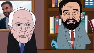 Politics - 2025 AI Cartoon Liberal Demoncrap King Commie Bernie Sanders Congrats Commie Muslim NY