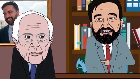 Politics - 2025 AI Cartoon Liberal Demoncrap King Commie Bernie Sanders Congrats Commie Muslim NY