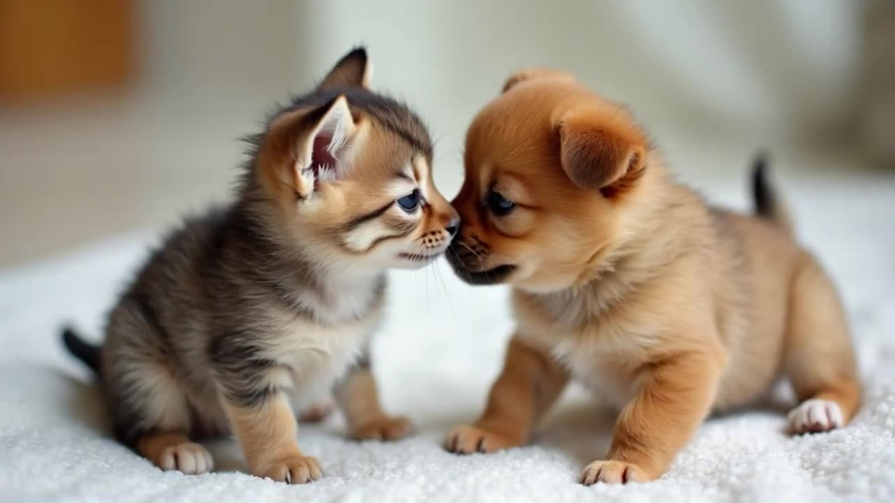 Cute cat and pappy