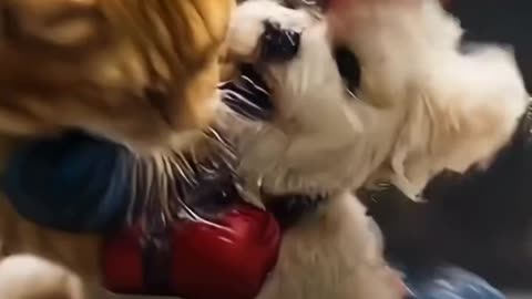 “🐱🥊🐶 Cat vs Dog Boxing Match – Who Wins?!”